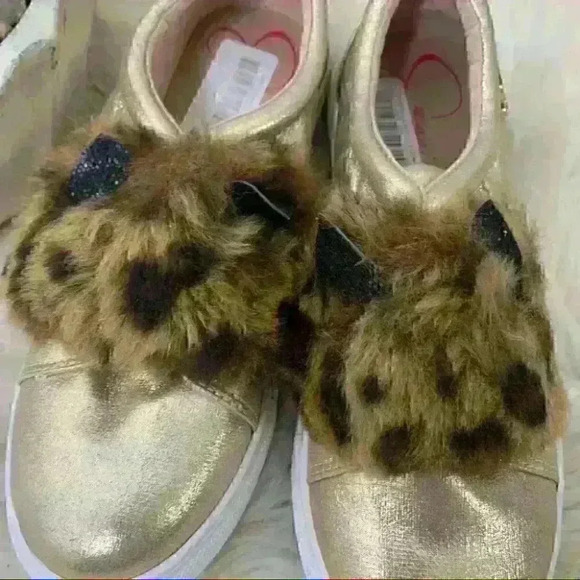 Jessica Simpson Girls Binx Shoes in Gold Sz 3 metallic kitten cat ears - Picture 4 of 9